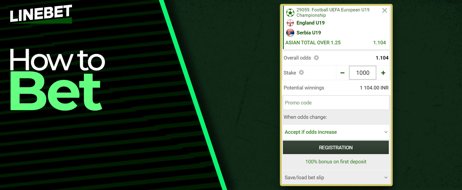 Detailed step-by-step guide which show how to place a bet on the Linebet betting platform.
